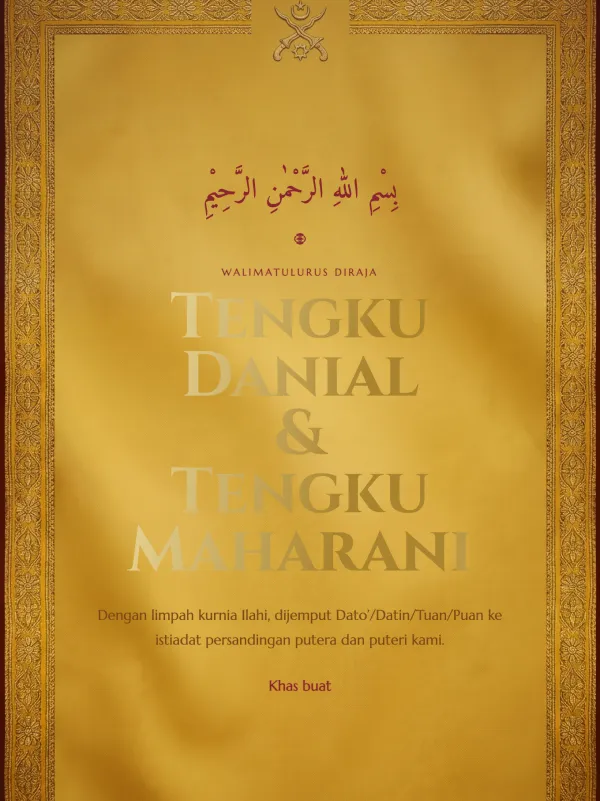 Majlis card — the Adat Kuning Diraja design in Diraja style