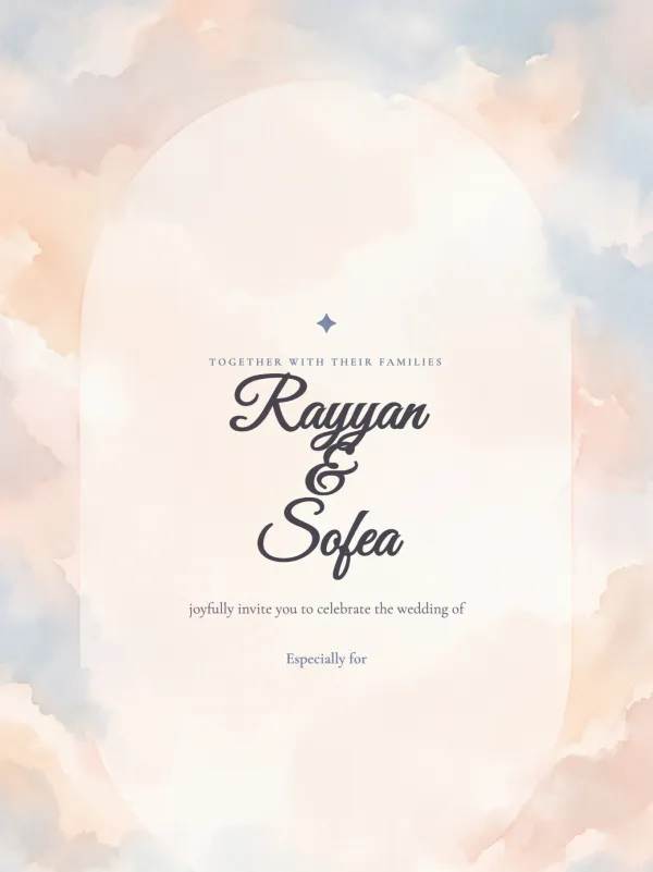 Awan Pastel invitation card design