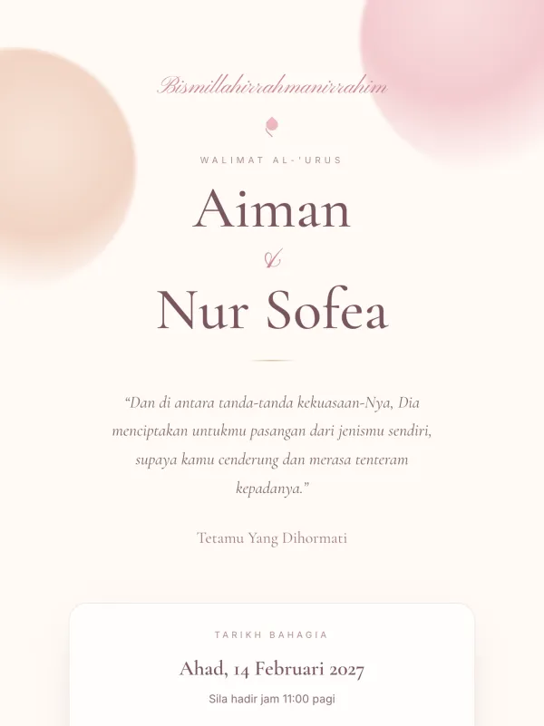 Template kad kahwin boleh edit — reka bentuk Bunga Peoni bergaya Floral