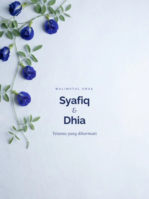 Majlis card — the Bunga Telang design in Floral style