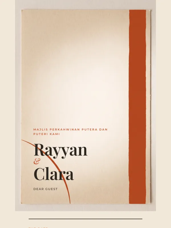 Modern wedding card — the Editorial Jingga design (Editorial)