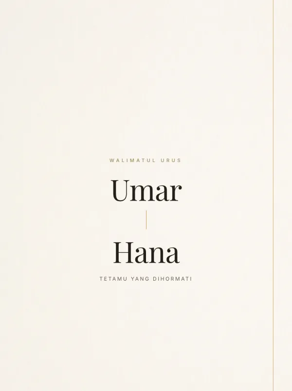 White wedding card — the Garis Gading design (Gading)