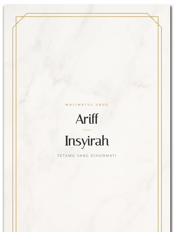 Modern wedding card — the Geometri Marmar design (Marmar)