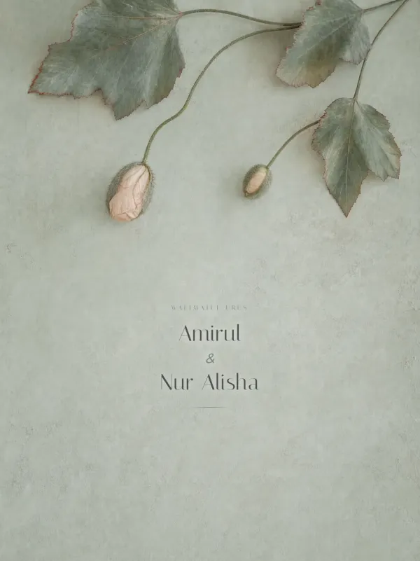 Sage green wedding card — the Plaster Tangkai design (Plaster)