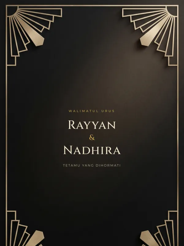 Modern wedding card — the Kipas Deco design (Art Deco)